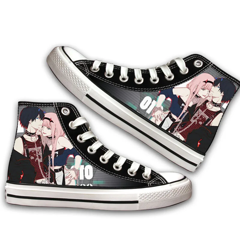 

Unisex Anime DARLING in the FRANXX Casual High Canvas Shoes HIRO ZERO TWO ICHIGO Preppy Flat plimsolls duck shoes Sneakers