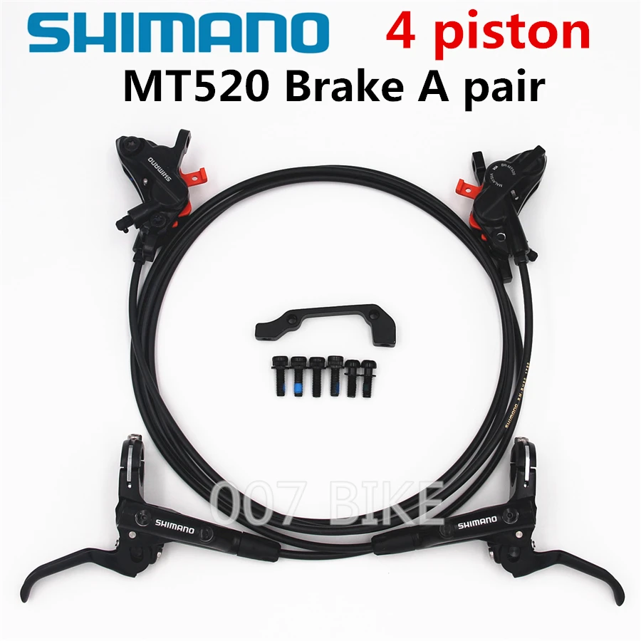 Новинка SHIMANO MT420 MT520 4 поршневой тормоз Горный велосипед Hidraulic Дисковый Тормоз MTB левый и правый MT400 2 поршневой MT401 тормоза