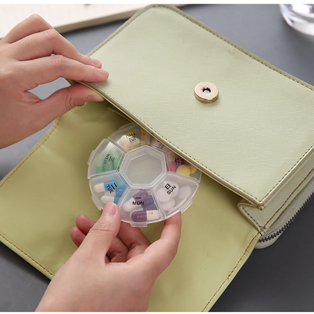 Органайзер для таблеток на неделю дорожный контейнер чехол лекарств 7 дней