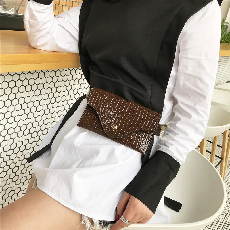 2019 крокодиловая поясная сумка женская кожаная модная однотонная полиуретановая