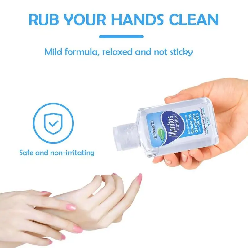 60 мл Антибактериальный миниатюрный антисептик для рук одноразовый безводный