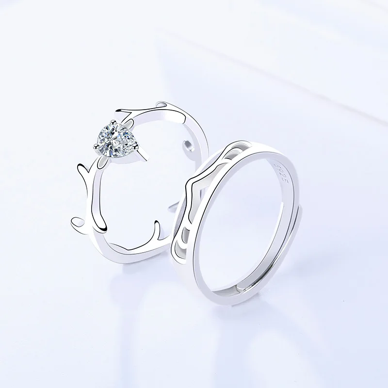 Hemiston 925 пробы Серебряные ювелирные изделия Пара кольца пара простой гравировкой