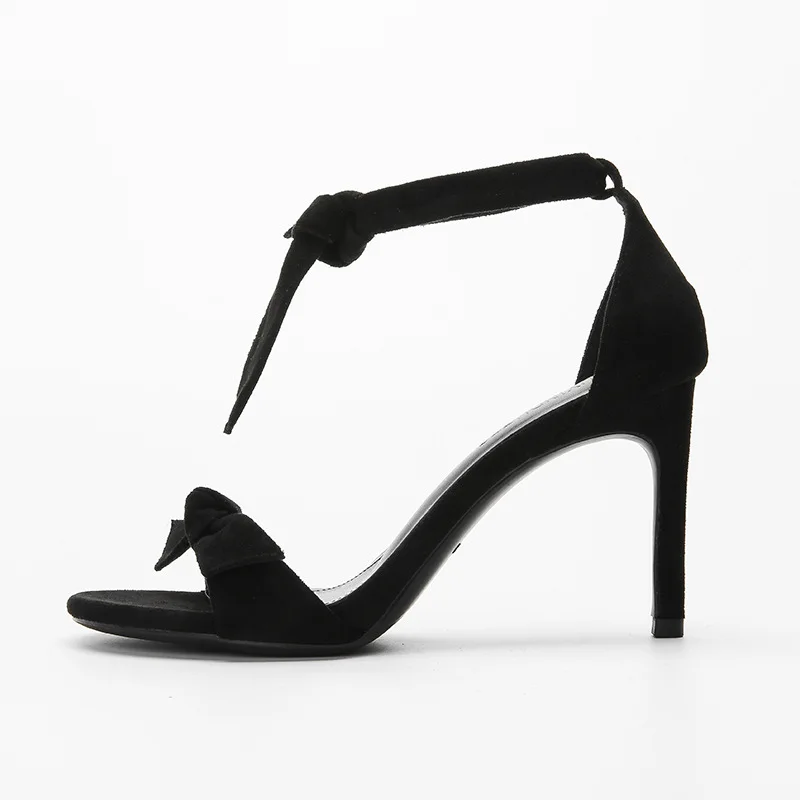 

Women's Sandals 2021 Summer High Heels with Thin Heel Bow with French Girls Shoes