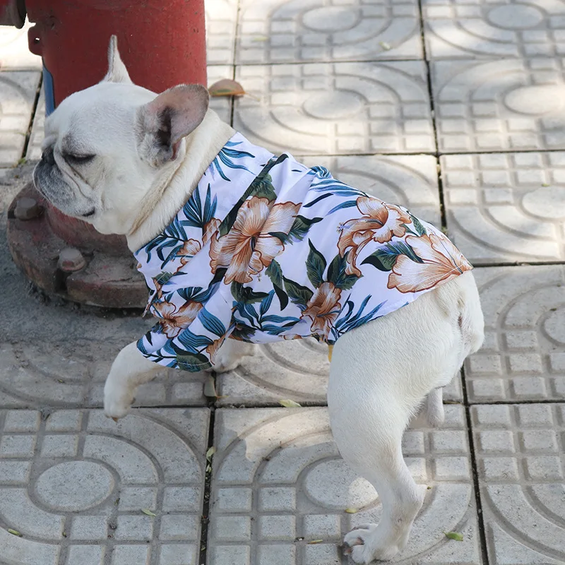 

Hawaiian Dog Shirt Dog Summer Beach Floral Shirt Clothes Pet French Bulldog Teddy Puppy Clothes For Small Medium Dog Costume