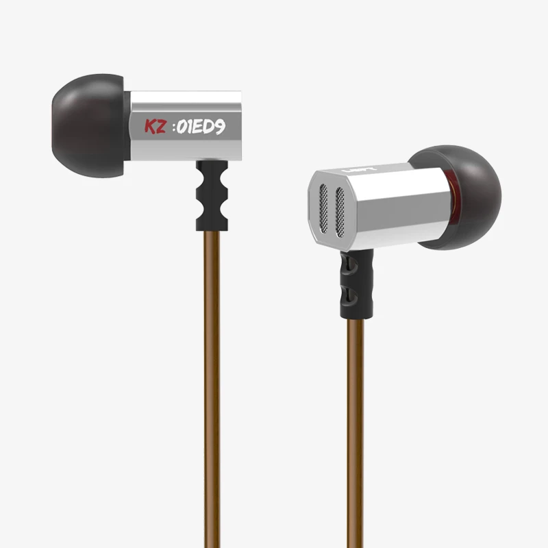 Silver no mic OPA KZ ED9 3,5 мм наушники вкладыши тяжелый бас HIFI DJ стерео наушники шумоизоляция с микрофоном гарнитура E57 - Цвет: Silver no mic