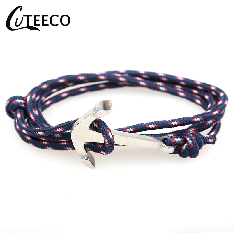 CUTEECO браслет из титановой стали нержавеющая сталь крючок для рыбы якорь мужчин