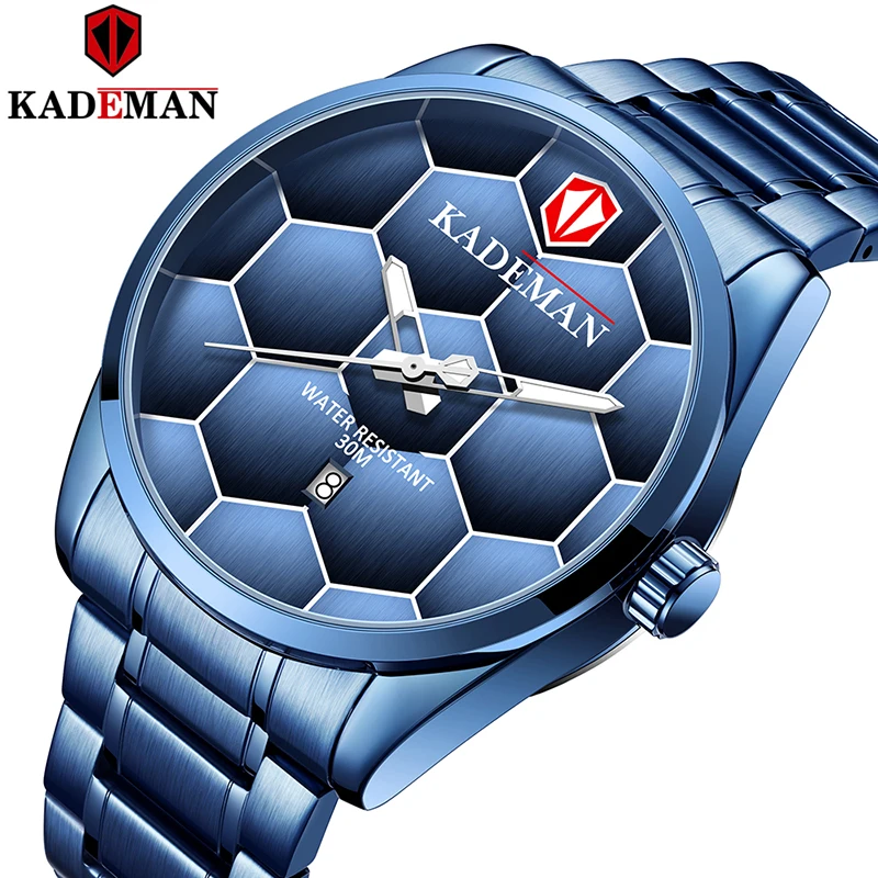 

Часы наручные KADEMAN Мужские кварцевые, модные спортивные брендовые Роскошные деловые водонепроницаемые из нержавеющей стали