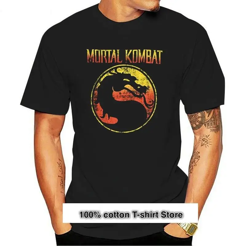 

Футболка с надписью для взрослых, винтажная с логотипом Mortal Kombat