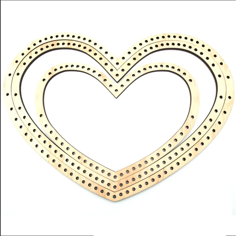 

3Pcs/Set Wooden Heart Shape Knitting Loom DIY Craft Weaving Tool Hand Knitted Machine for Handmade Wall Hanging Tool
