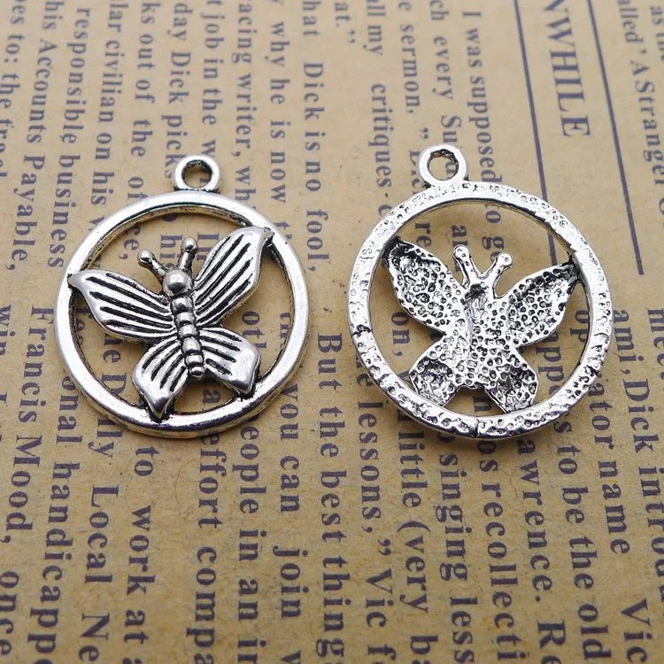 

Bracelet Charms Butterfly Charms Antique Silver Color 20x23mm 10 Pieces