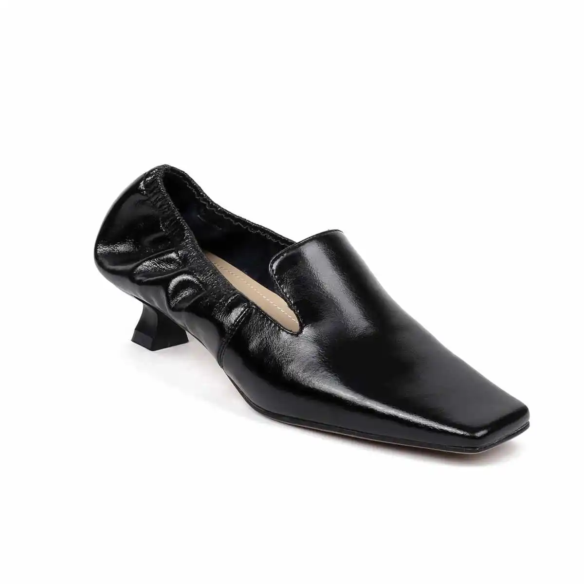 

Krazing Pot concise style solid genuine leather loafers shoes fashion square toe med heels slip on spring women cozy pumps L03