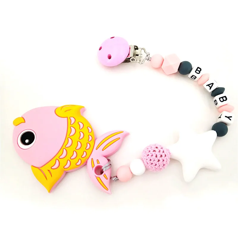 Baby Silicone Fish Teethers Necklace Set BPA Free Toys Cute Animal Baby Teether Silicone Preferential Portfolio