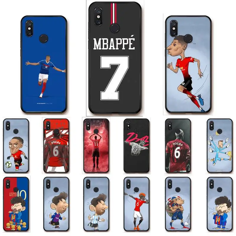 Чехол для телефона футбольной звезды Pogba Martial Rashford Messi Mbappe Xiaomi Redmi Note 6 Pro 4x 4a 5 5a Plus 6a