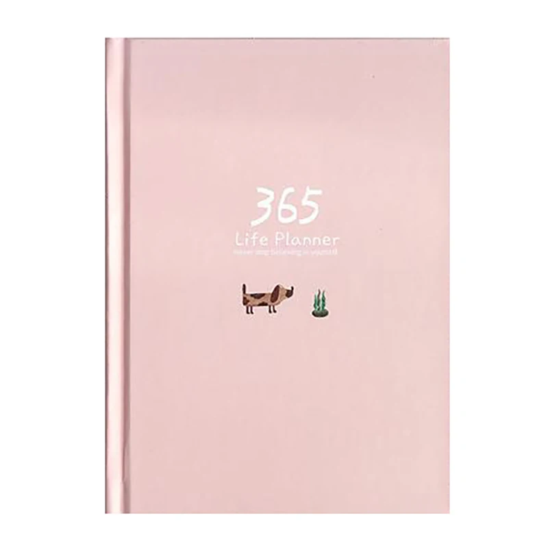 

365 Days Color Page Plan Book Hand Ledger, Japanese Illustrations, Notebooks Simple Style Time Management
