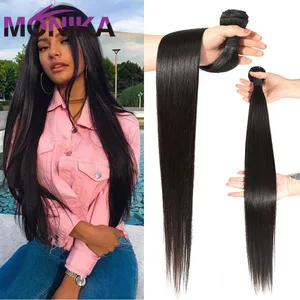 Monika Оптовая пряди человеческих волос Tissage бразильские натуральные кудрявые пучки волос пряди прямые волосы одиночные пряди не Реми