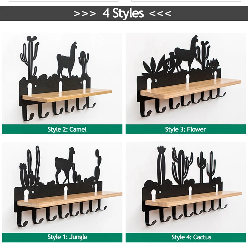 Настенная вешалка для одежды дырокол плавающий стеллаж деревянная полка