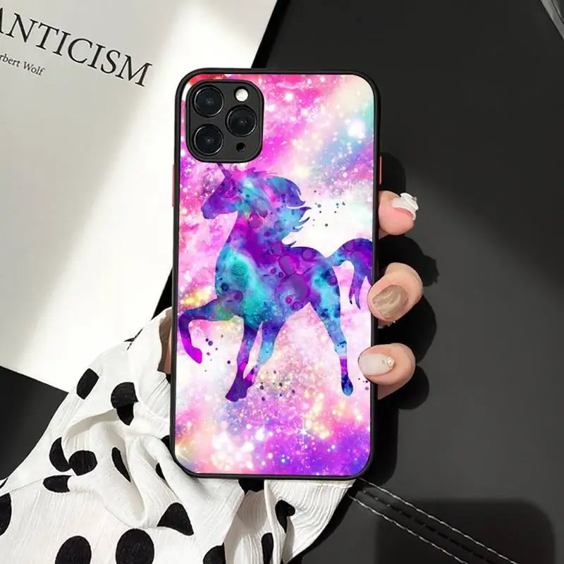 

Rainbow Unicorn cute cartoon Phone Case matte transparent For iphone 7 8 11 12 plus mini x xs xr pro max cover