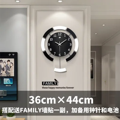 

Balck and White Creative Wall Clock Pendulum Retro Wall Watch Wall Clock Modern Design Relojes Living Room Decoration BI50WC