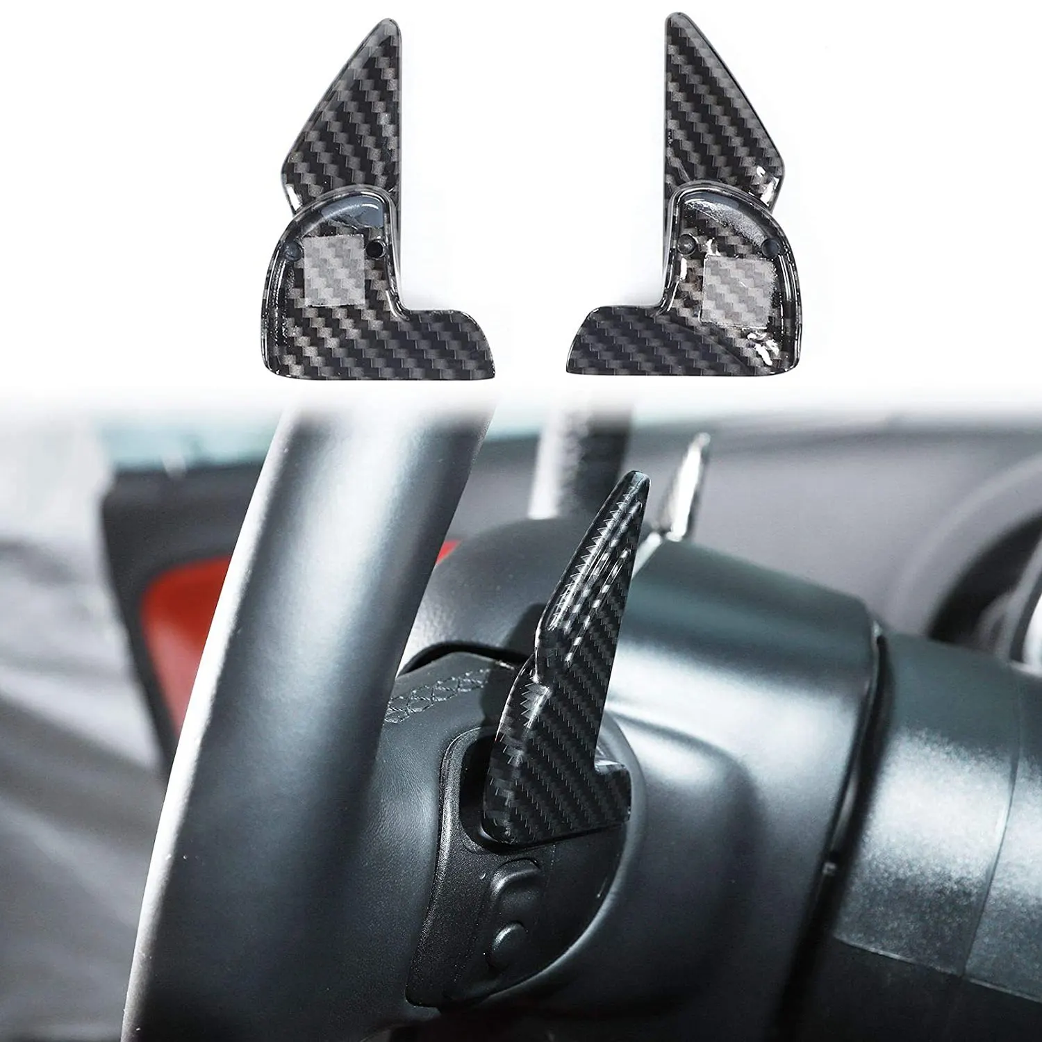 Car Steering Wheel Paddle Shifter Extension for 2015-2020 Dodge Challenger Charger Durango Chrysler 300 Carbon Fiber | Автомобили и