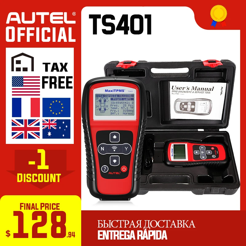 Autel MaxiTPMS TS401 система контроля давления в шинах OBD2 TPMS диагностический сканер инструмент активировать 315 433 МГц Программирование датчика