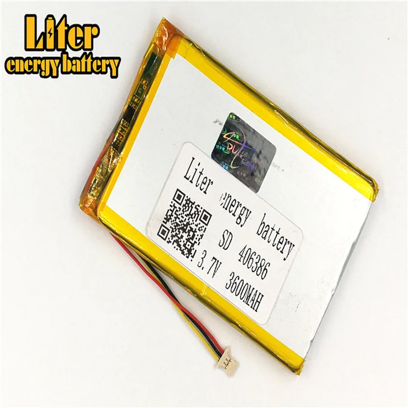 

1.0MM 3pin connector 406386 3.7v 3600mah rechargeable lithium polymer Tablet PC Digital Products
