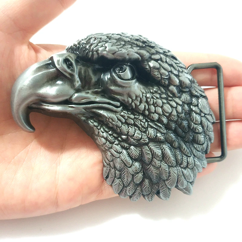 Фирменная мужская металлическая пряжка для ремня с объемной головой орла в стиле