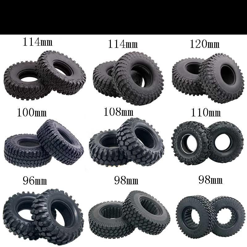 

1 шт. шина Rock Crawler 1,9 дюйма 120 мм 117 мм 114 мм 108 мм 100 мм 96 мм, мягкая резиновая модель шин, колесные шины для радиоуправляемых автомобилей