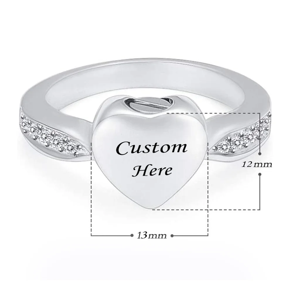 Кремация ювелирные изделия хрустальное сердечко кольцо для пепла Keepsake палец