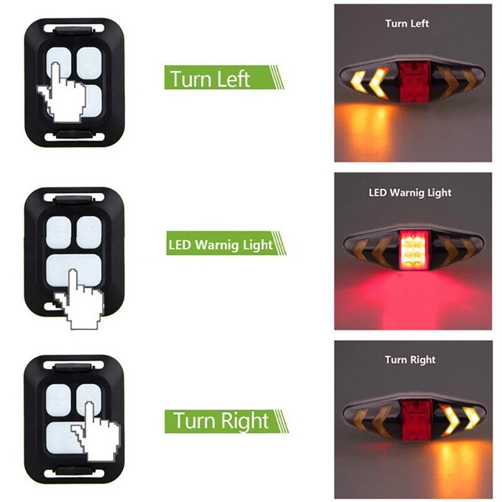 

Bicycle Steering Lights Wireless Remote Mountain Bike Tail Lights Riding Lights Flashing Front Lights Remote Control Turn Lights