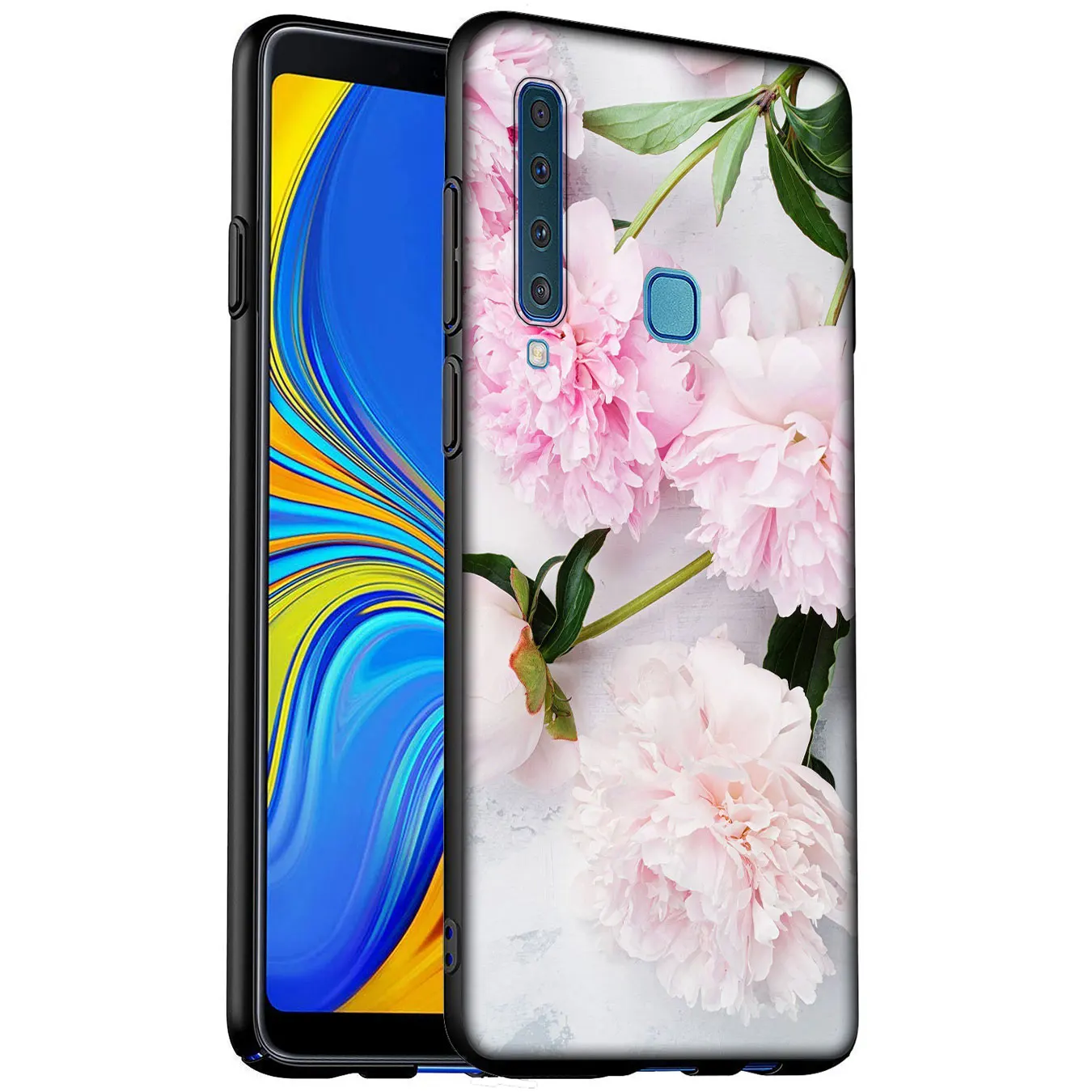 Мягкий силиконовый чехол с цветочным пионом для Samsung Galaxy A6 A7 A8 A9 2018 A3 A5 2016 2017 Note 9 8 10
