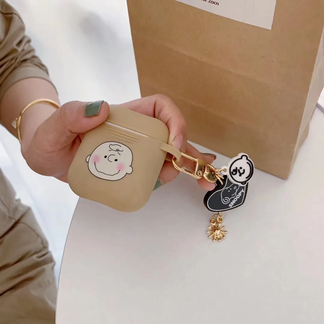 Золотой Мультяшный чехол для наушников AirPods, силиконовый кулон в виде животного, беспроводные наушники, анти-шок, для Apple Airpods 2, аксессуары - Цвет: Золотой