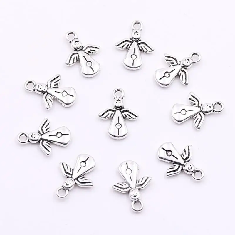 

10pcs 30pcs Tibetan Silver Little Angel Wings Charms Pendants for Jewelry Making DIY Accessories for Necklace Bracelets Making