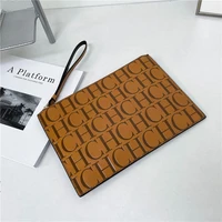 2021 New Luxury Brand Clutch Unisex High-quality Letter Pattern Clutch luxury envelope leather business clutch purse