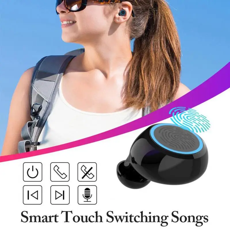 Беспроводные мини наушники TWS Bluetooth 5 0 стереонаушники вкладыши с сенсорным