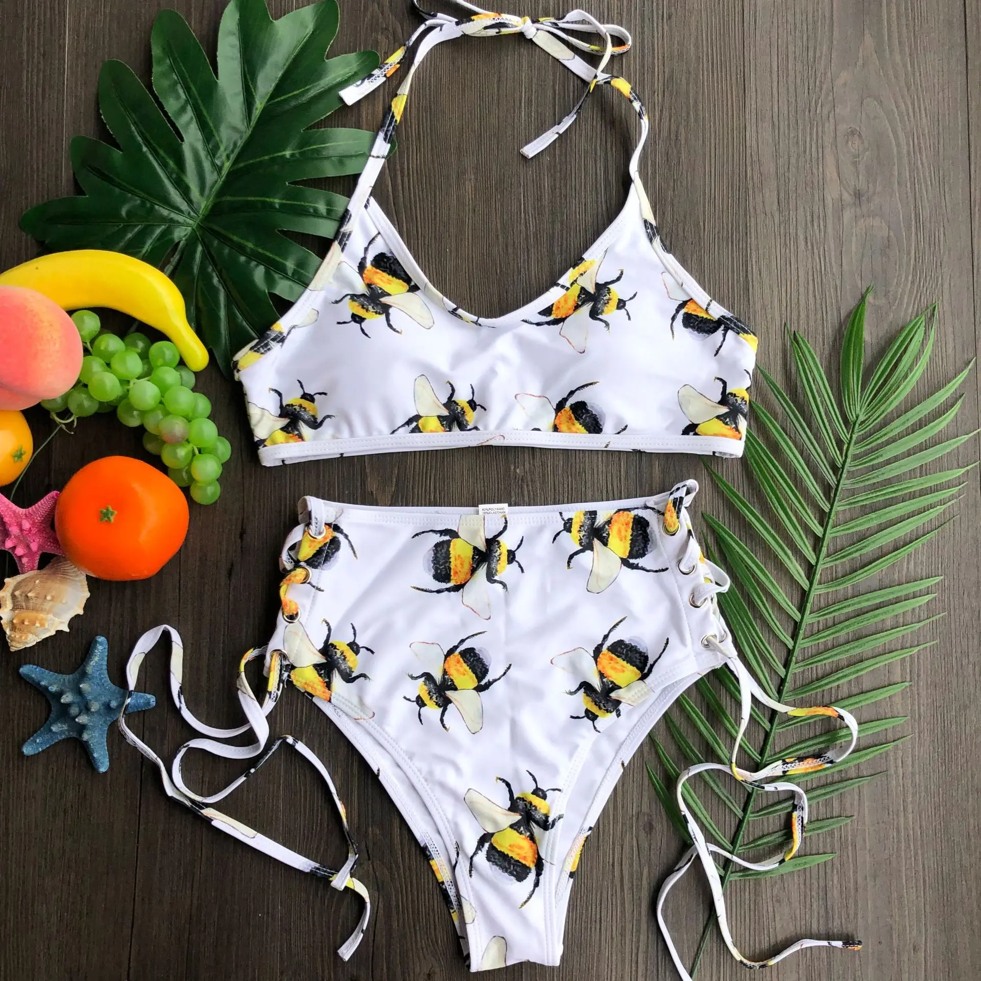 

Print Color Women Padded Push-up Bra Tankini Bikini Set 2021 Swimsuit High Waist Bathing Suit Swimwear Two Pieces Bathing Suits