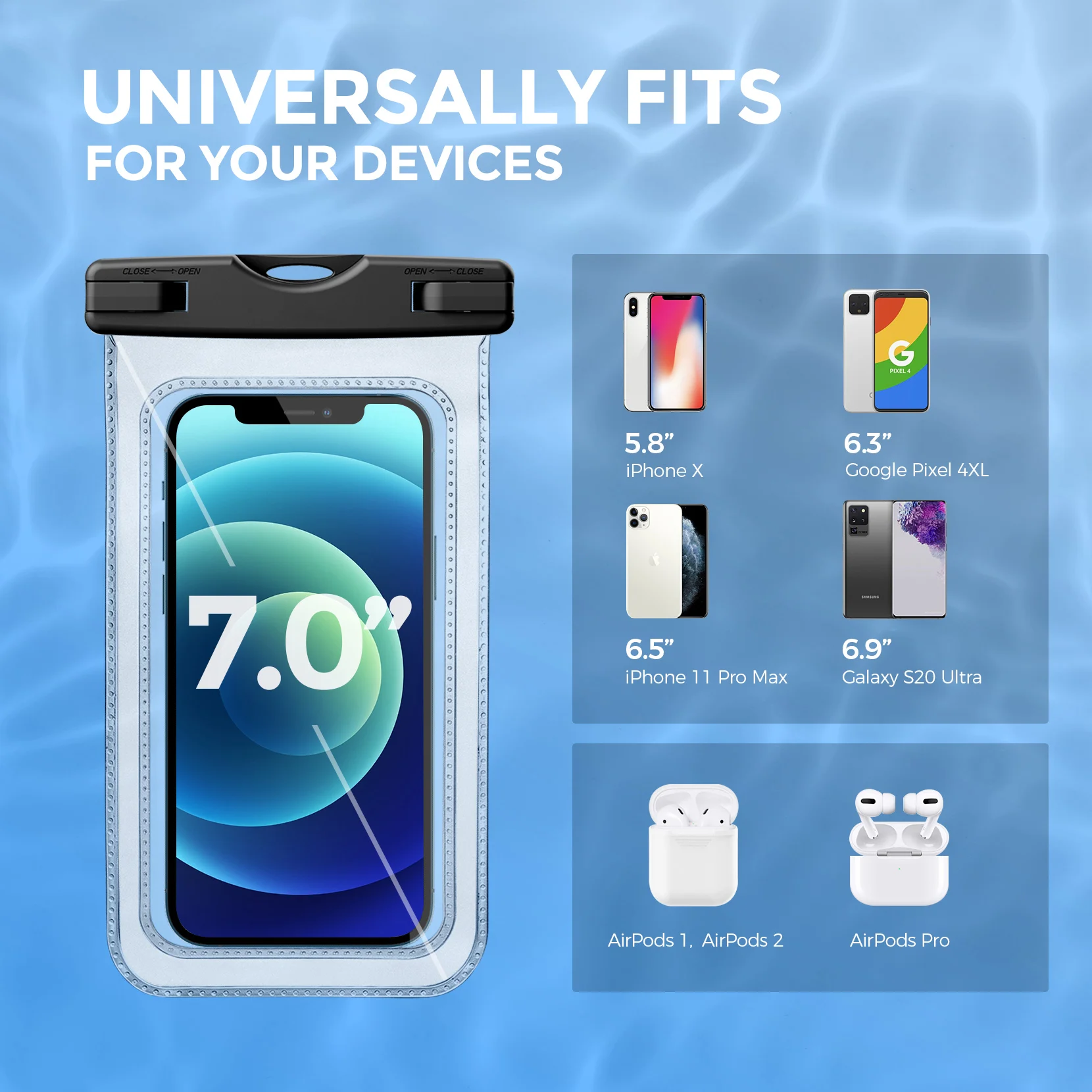 MPOW 2 в 1 водонепроницаемый чехол для телефона с нарукавником Водонепроницаемый IPX8