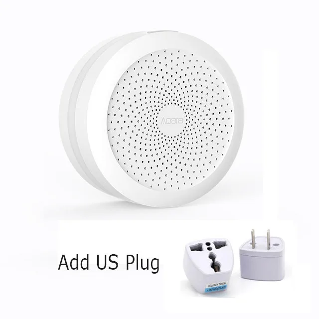Add US Plug Mijia Aqara Hub Gateway со светодиодным ночным светильник Smart work с для Apple Homekit International Edition Gateway - Цвет: Add US Plug