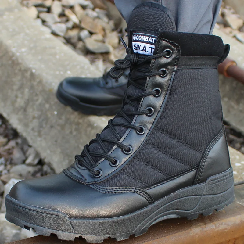 

Tactical Military Boots Men Boots Special Force Desert Combat Army Boots Outdoor Hiking Boots Ankle Shoes Men Work Safty Shoes