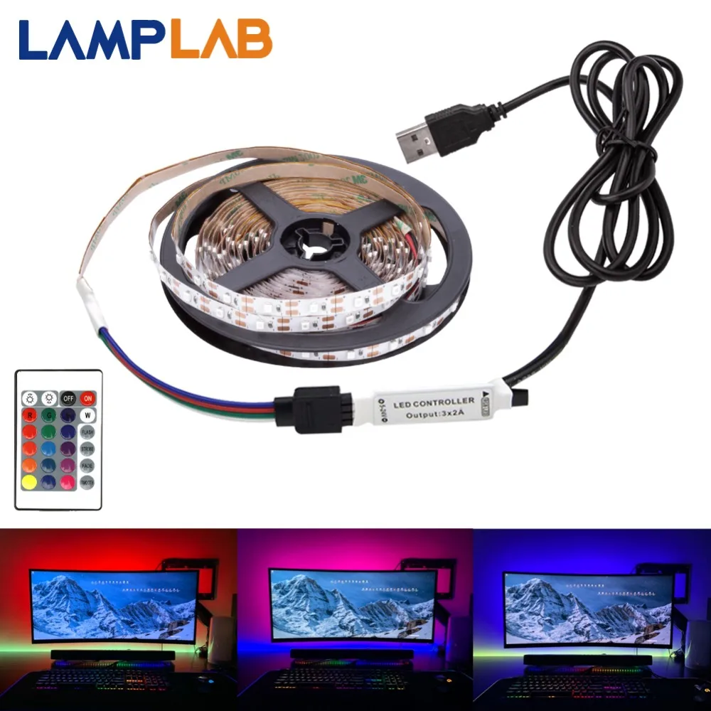 USB DC 5 В Светодиодная лента 50 см 1 м 2 м 3 м 4 м 5 м SMD 2835 кабель питания 3Key гибкий светильник Настольная лампа Декор экран ТВ светильник ing фон