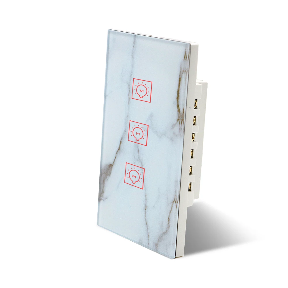 Умный выключатель света сенсорный с Wi Fi 3 клавиши функция таймера дистанционное