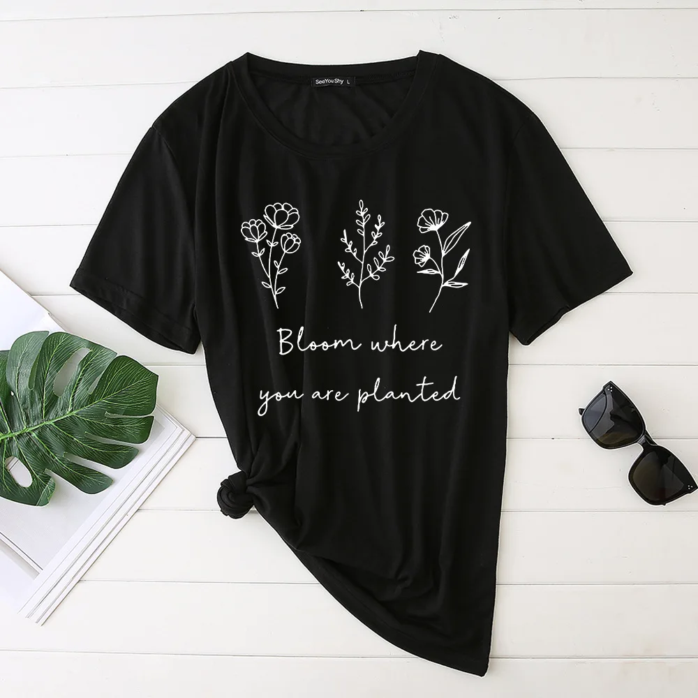 

Women Letter Print Tee T-shirt Aesthetics Graphic Short Sleeve Cotton Polyester T Shirts Tops Female Camisetas Verano Mujer 2021