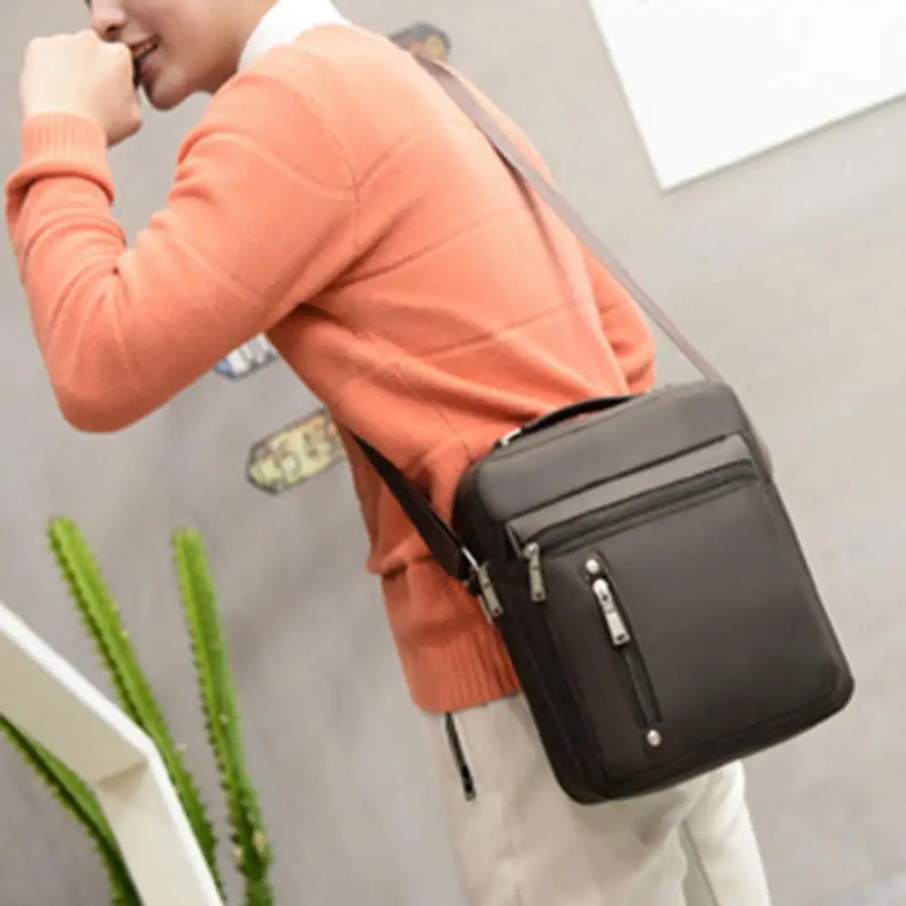 

Fashion Men Shoulder Bag Waterproof Multi Pocket Zipper Crossbody wear-resistant Handbag Pouch Perfect for Business Activities