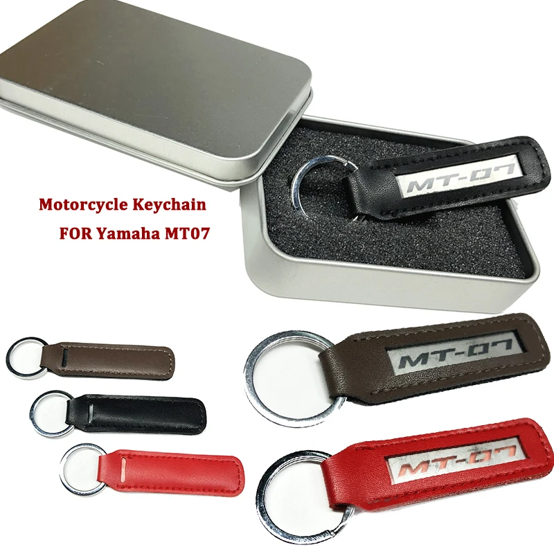 Металлический кожаный мотоциклетный брелок для ключей MT07 подходит Yamaha MT 07 FZ FZ07
