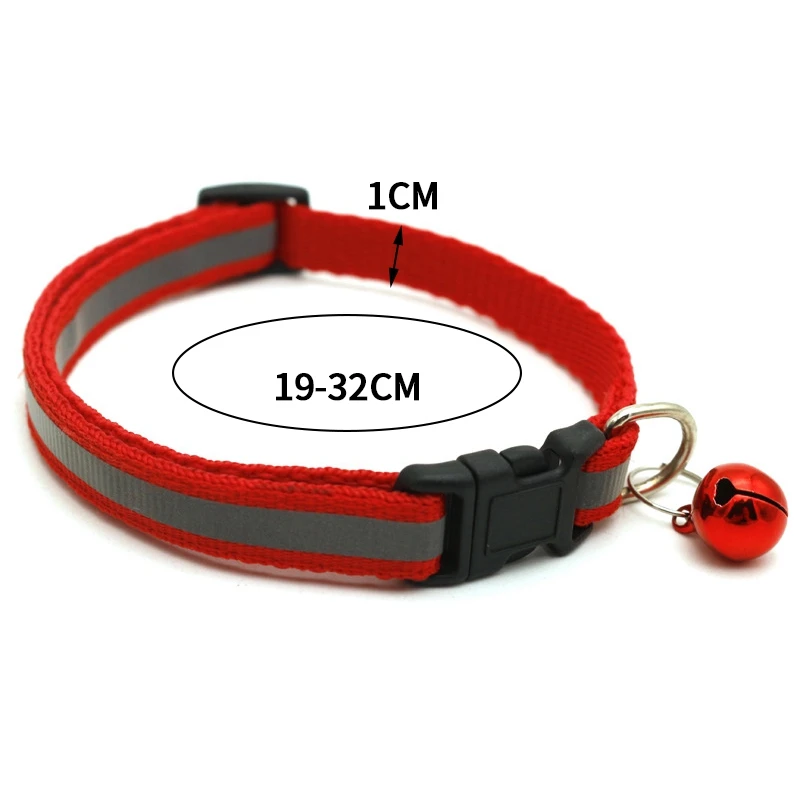 

Pet Collar Adjustable Small Dogs Cats Collars Bell Reflective Necklace Outdoor Walking Pet Decor Collars for Dog Supplies