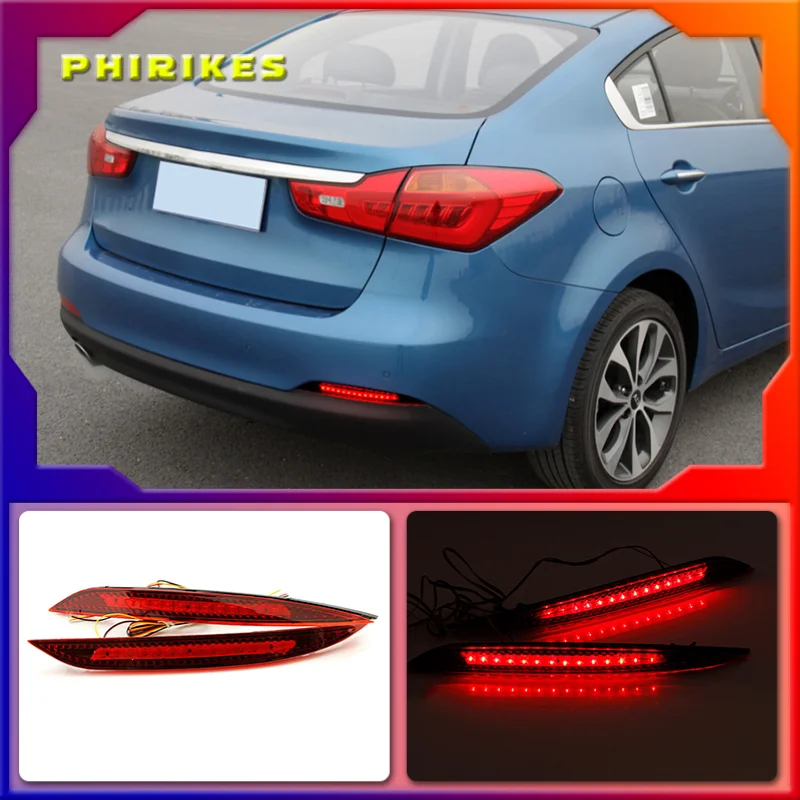 2 adet araba kırmızı lens Led arka tampon reflektör Kia K3 Cerato Forte 2012 2013 2014 2015 2016 LED fren işığı kuyruk sis lambası