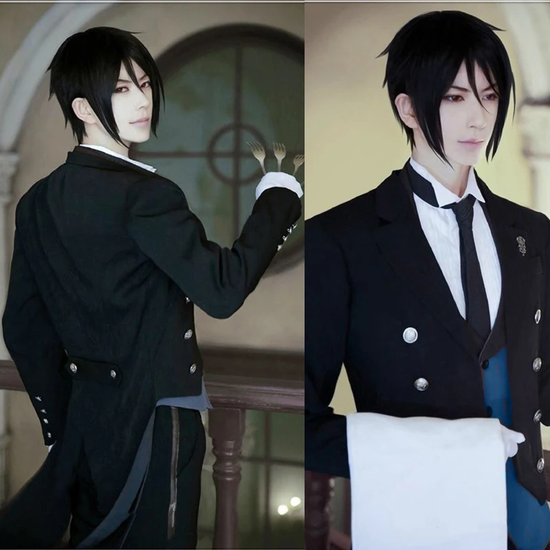 Новинка Ботинки в стиле аниме Темный Дворецкий Себастьян Косплэй черные ботинки