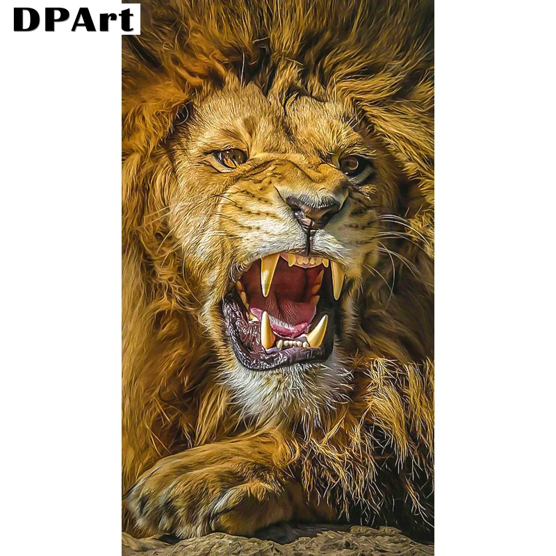 

Diamond Painting Full Square/Round Drill Lion 5D Daimond Embroidery Painting Cross Stitch Rhinestone Wall Art Mosaic Pic M247