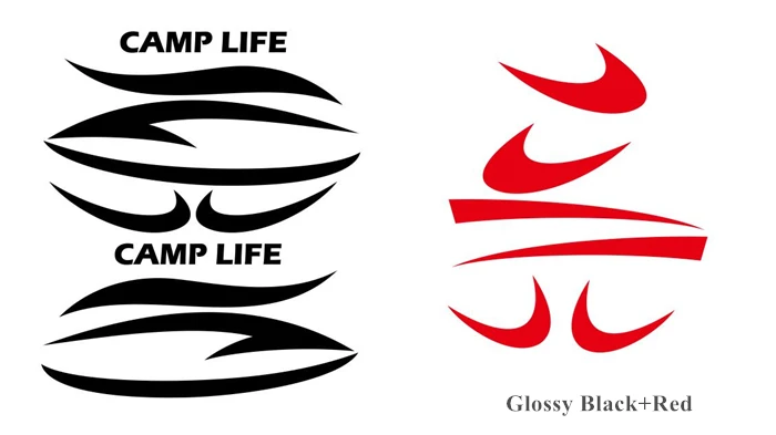 Glossy black-Red Спортивная полоска для укладки дома на колесах трейлер для путешествий Camper Декор Наклейка Графический набор виниловые наклейки аксессуары для автомобиля Наклейка s - Название цвета: Glossy black-Red