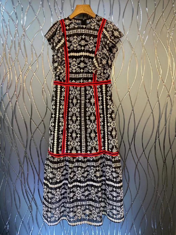 

Женское длинное платье с рюшами, белое, Черное длинное платье макси без рукавов, по всей поверхности, с вышивкой, лето 2021