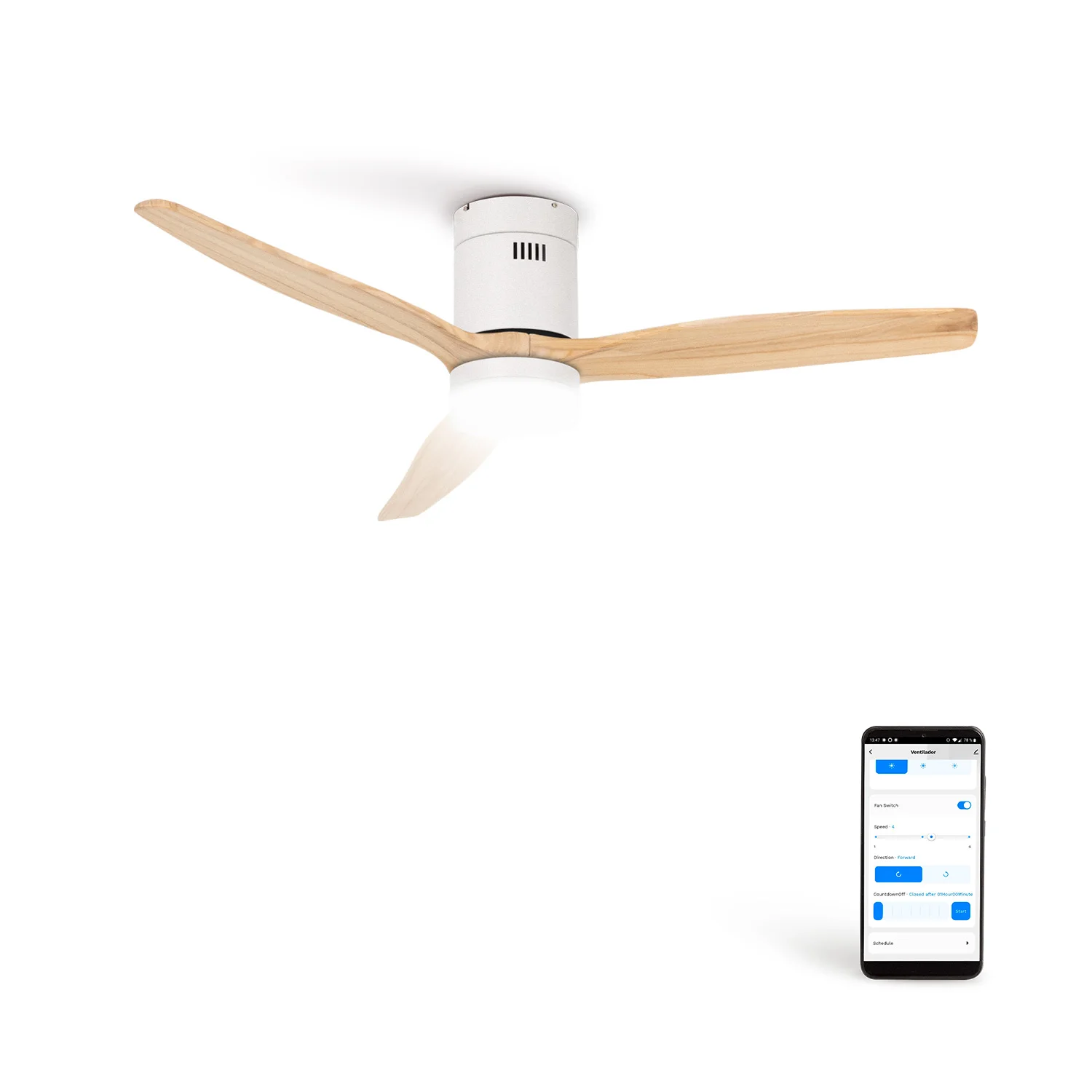 

CREATE-WINDCALM DC STYLANCE WHITE, Ceiling Fan, Aluminum Body, 6 Speeds, Remote Control, Programmable